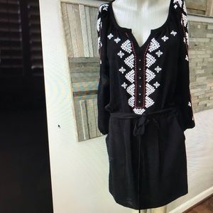Nanette Lepore Embroidered Black & White Shift Dress